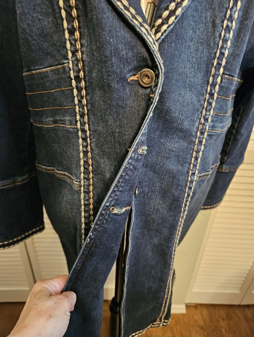 Midnight Velvet Women's Denim Trench Coat - Picture 11 of 16